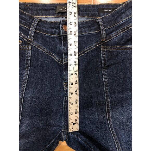 Judy Blue Flare Fit High Rise Blue Denim Jeans Size 11 - Picture 7 of 11